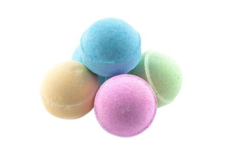 Bath bombs, isolated on the white backgroundの写真素材