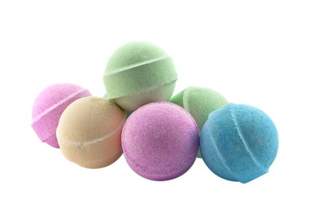 Bath bombs, isolated on the white backgroundの写真素材