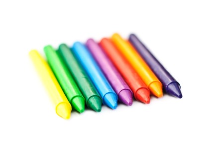 Multi-colored wax crayonsの写真素材