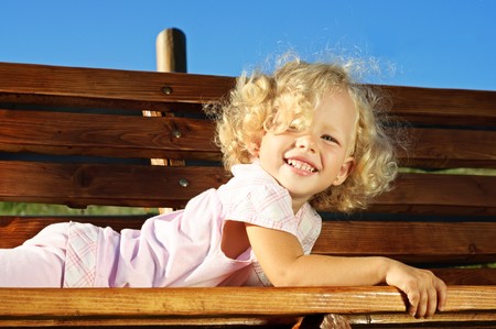 Little curly girlの写真素材