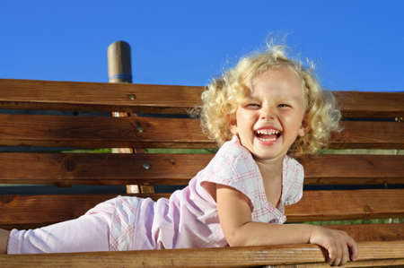 Little curly girlの写真素材