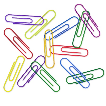 Paper Clips on the whiteの写真素材