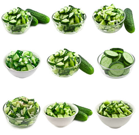 Cucumber salad collageの写真素材
