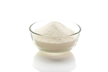 Sugar in a glass bowlの写真素材