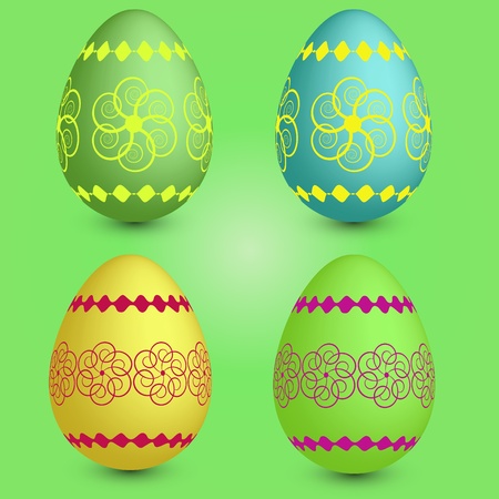 Set of four easter eggsのイラスト素材