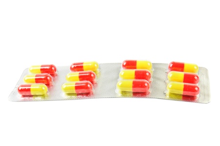 Package with yellow-red pills  t
