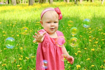 Outdoor portrait of a cute little girlの写真素材