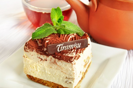 Chocolate tiramisu cakeの写真素材
