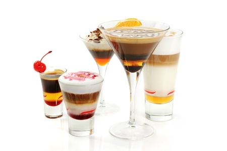 Group of coffee cocktails