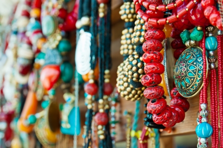 Jewelry at market in Mtsheta, the tourist capital of Georgiaの写真素材