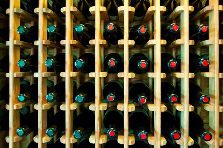 Wine bottles in the shop in Georgiaの写真素材