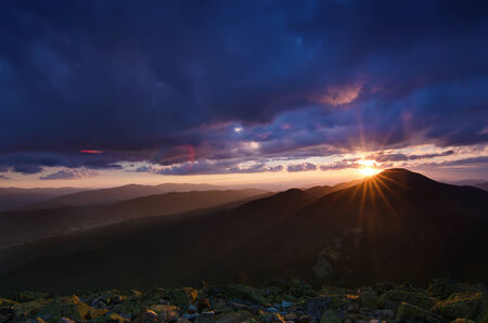 Carpathian sunsetの写真素材