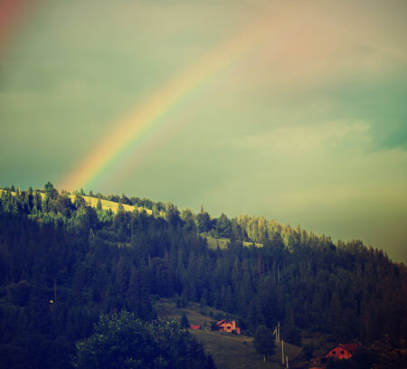 Mountain rainbowの写真素材