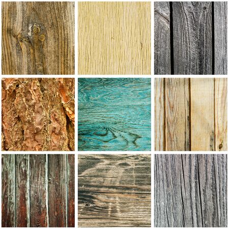 Collection of various kinds of texture from wooden striped desk, natural grunge backgroundの写真素材