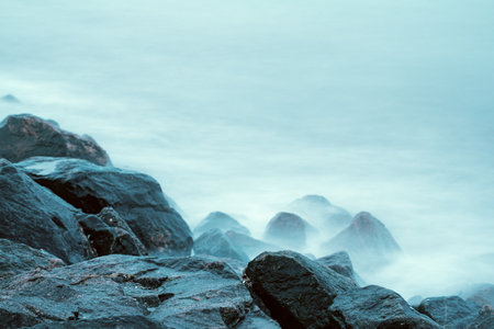 Sea shore and wavesの写真素材