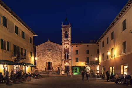 Tuscany town at nightの写真素材