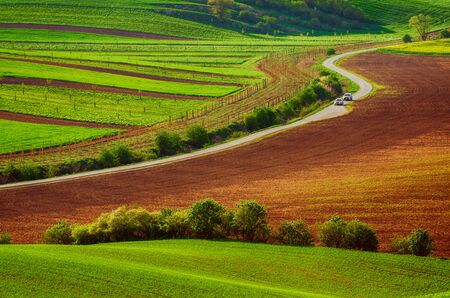 Rural landscape with roadの写真素材