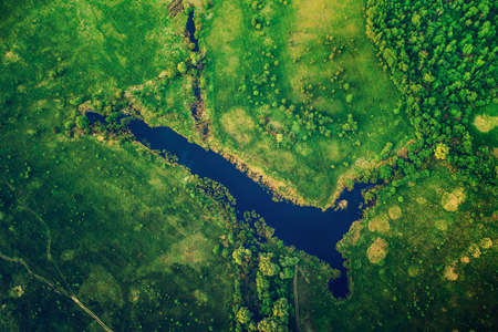 Lake in the meadowsの写真素材