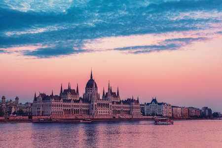 Budapest Parliament and riverの写真素材