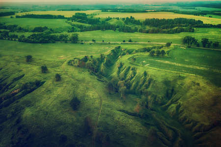 Green fields from above