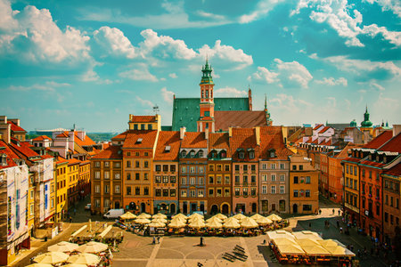 Market square in Warsawの写真素材