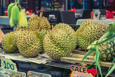 Durian fruit in Thailandの写真素材