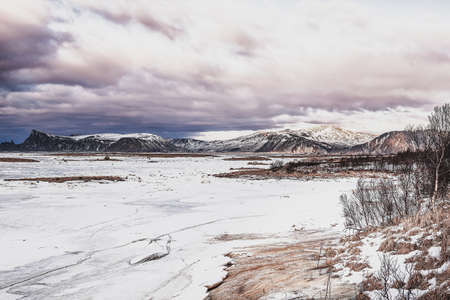 Winter Norway lakeの写真素材