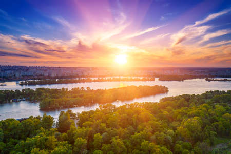 Rural summer sunsetの写真素材