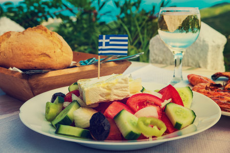 Greek food background