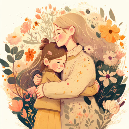 Happy mothers day greeting card. Generative AI.の素材