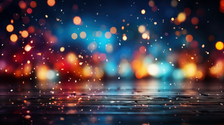 Christmas shiny bokeh in blue and red colors