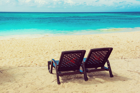 Tropical Caribbean beach, Dominican Republicの写真素材