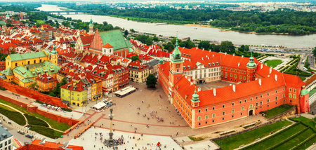 Old city in Warsaw, panoramic view, travel destinations European conceptの写真素材