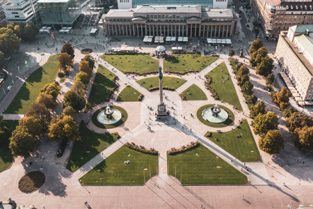 Schlossplatz in Stuttgart, Germany, travel landscapeの写真素材