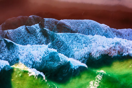 Abstract ocean waves backgroundの写真素材