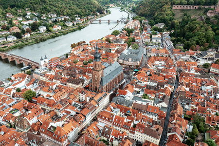 Aerial View of Heidelberg, travel concept, Germanyの写真素材