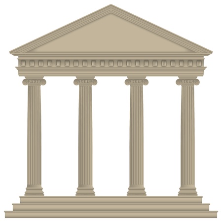 Roman/Greek Temple with ionic columns, high detailedのイラスト素材