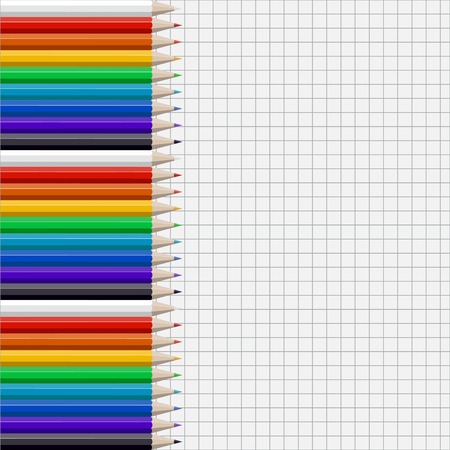 color framing pencils isolated on white notebook sheet, crayonsのイラスト素材