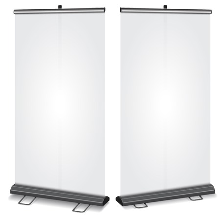 Blank Roll-up banner, perspective dimensionのイラスト素材