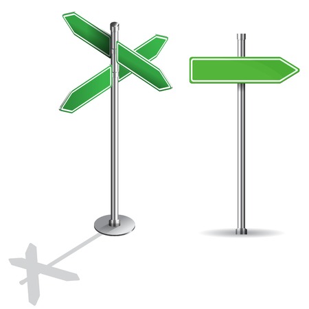 blank signs pointing in opposite directions isometricのイラスト素材