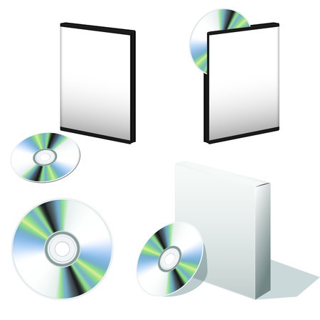 blank box for DVD with a disk setのイラスト素材