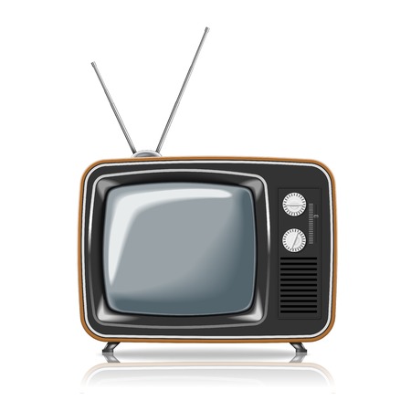 Realistic vintage TV. Illustration on white background for designのイラスト素材