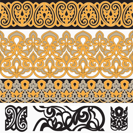 Seamless Arab Borders with template elements vector illustrationのイラスト素材