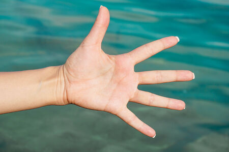 Hand showing number with fingers