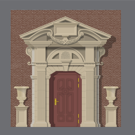image of stone entrance of house classic styleのイラスト素材
