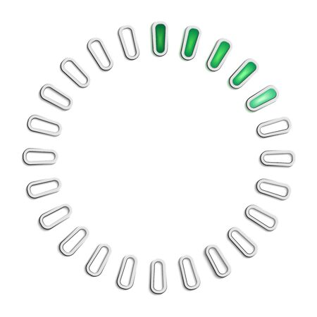 Circular loading sign. icon with shadow on white and green light