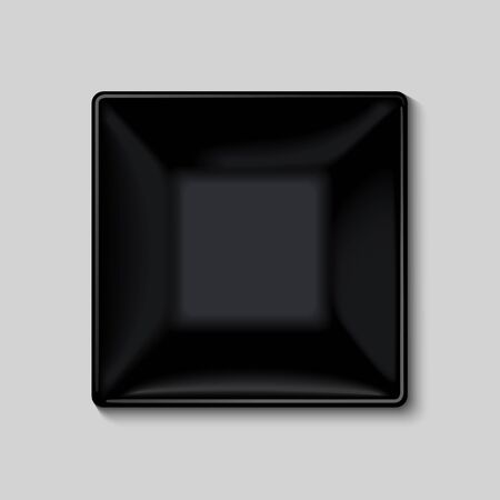 Black square plate isolated on white backgroundのイラスト素材