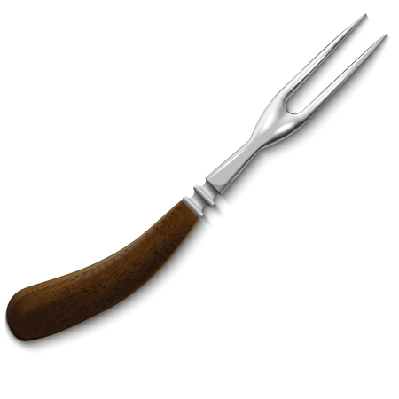stylish vintage meat carving fork isolated on whiteのイラスト素材