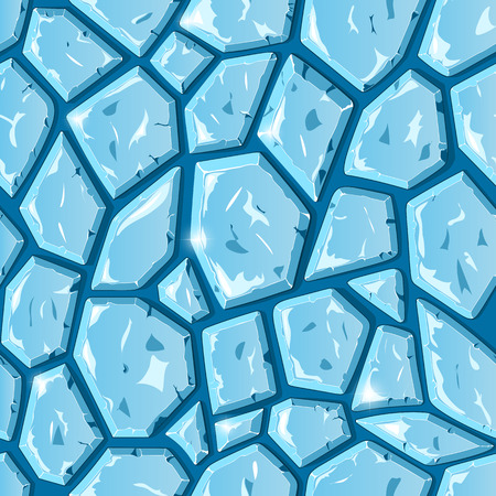 Seamless winter texture of white ice cracked and scratched, vector texture, seamless textureのイラスト素材