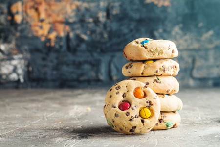 Homemade Candy Coated Cookiesの写真素材